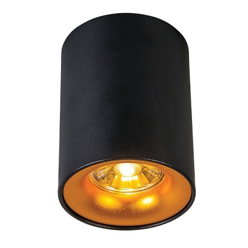 Σποτ οροφής κύλινδρος GU10 μαύρο-χρυσό VK/03086CE/BGD